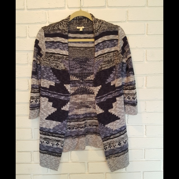 Sonoma Sweaters - SONOMA blue and black Aztec pattern cardigan